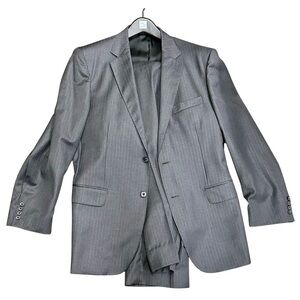 Bagliani for Saks Fifth Avenue Gray Pinstripe Suit 36R